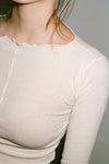 BASERANGE ribbed cotton long-sleeved top T-shirt TTPAL series collection France BAS-TTPAL-RB-000-MI beige